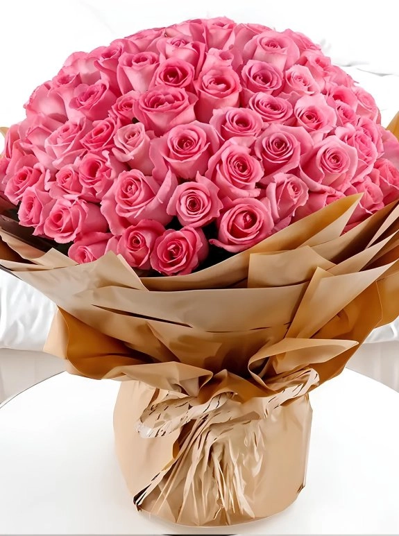 101 Adet Pembe Gül Buketi