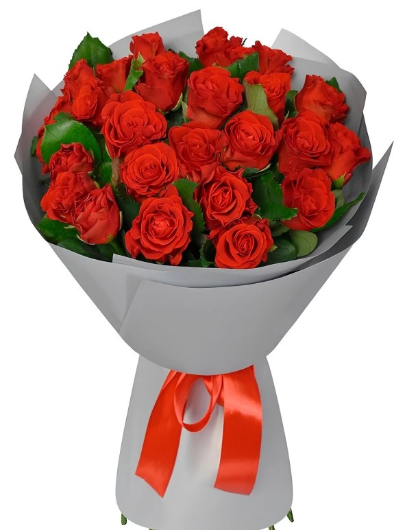 25 Büyük Boy Kırmızı Gül Buketi