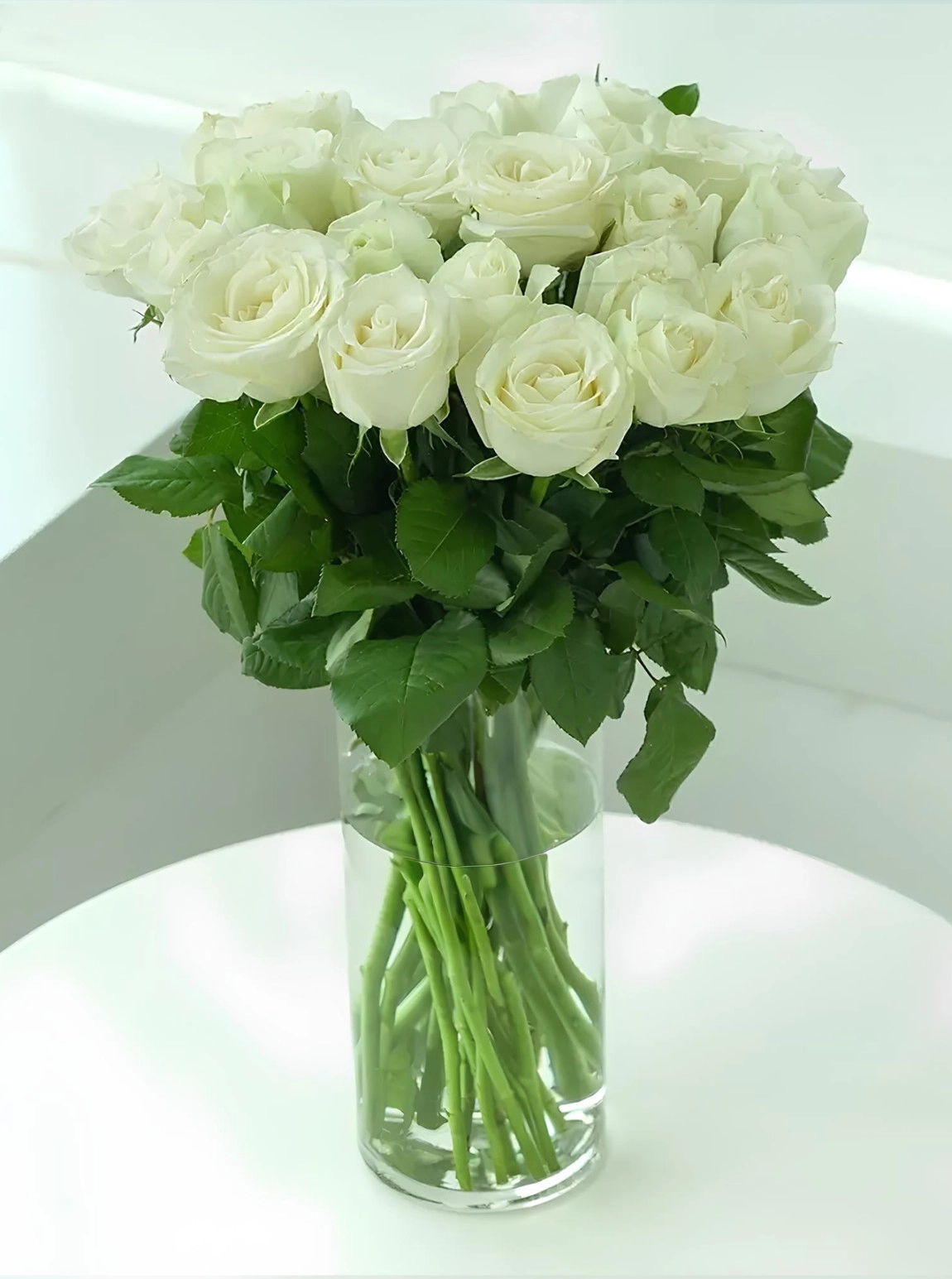 Vazoda 15 Beyaz Gül